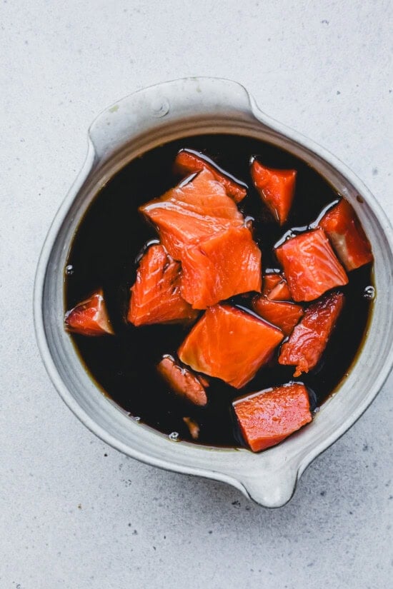 Marinate the salmon