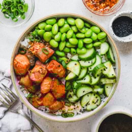 Air Fryer Teriyaki Salmon Bowls