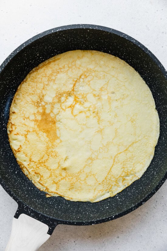 crepes in pan