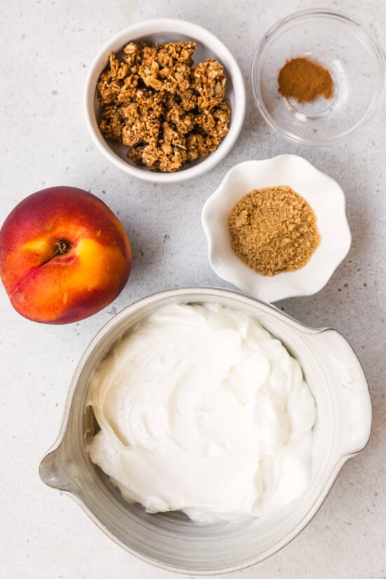 Warm Peach Crisp Yogurt Bowl