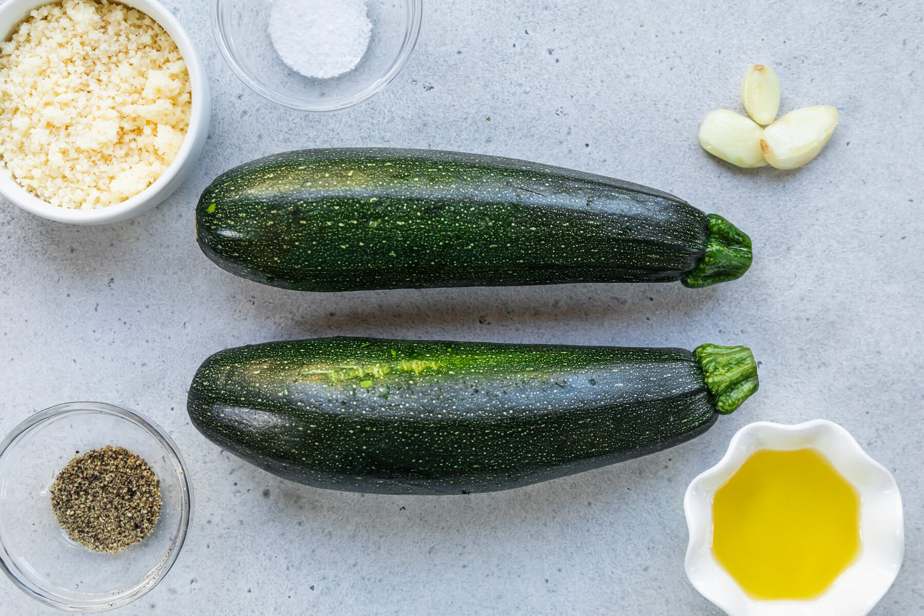 Ingredients for Parmesan Zucchini