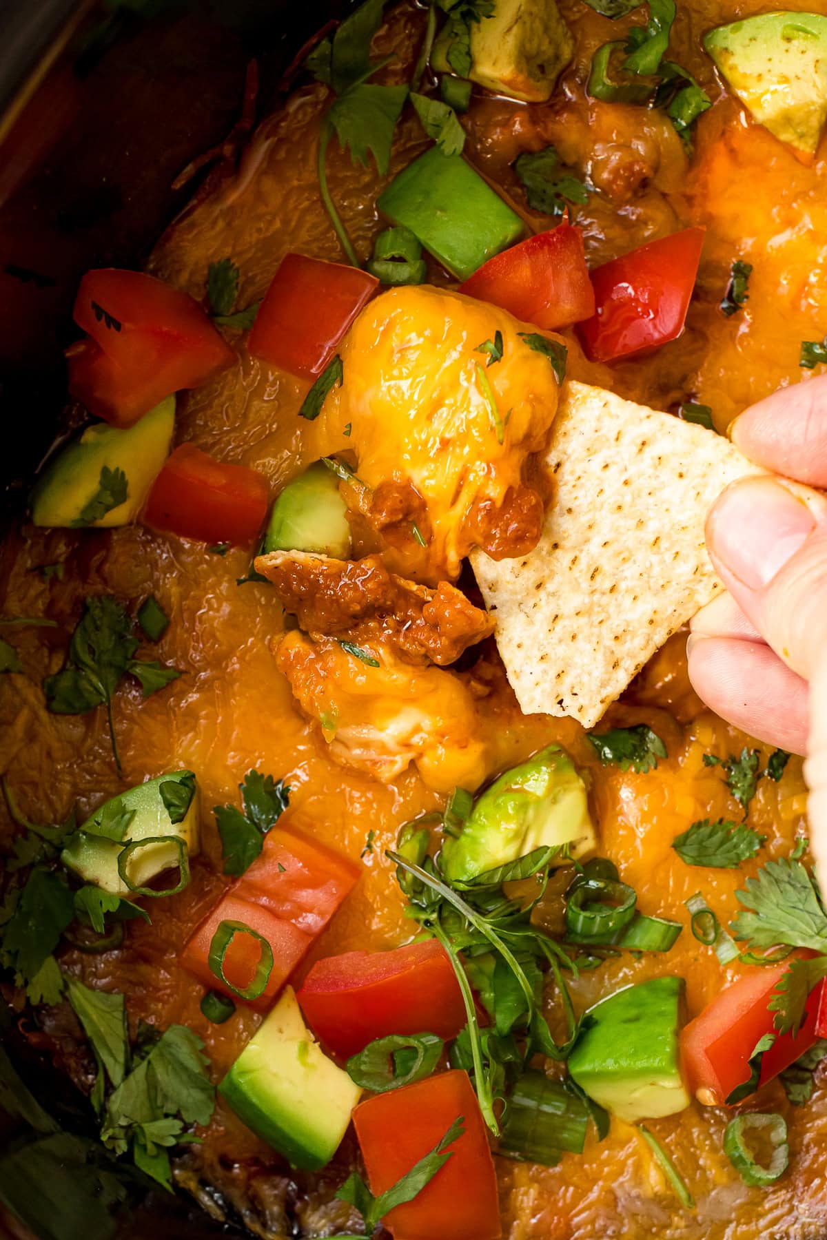 Crockpot Taco Dip with chips