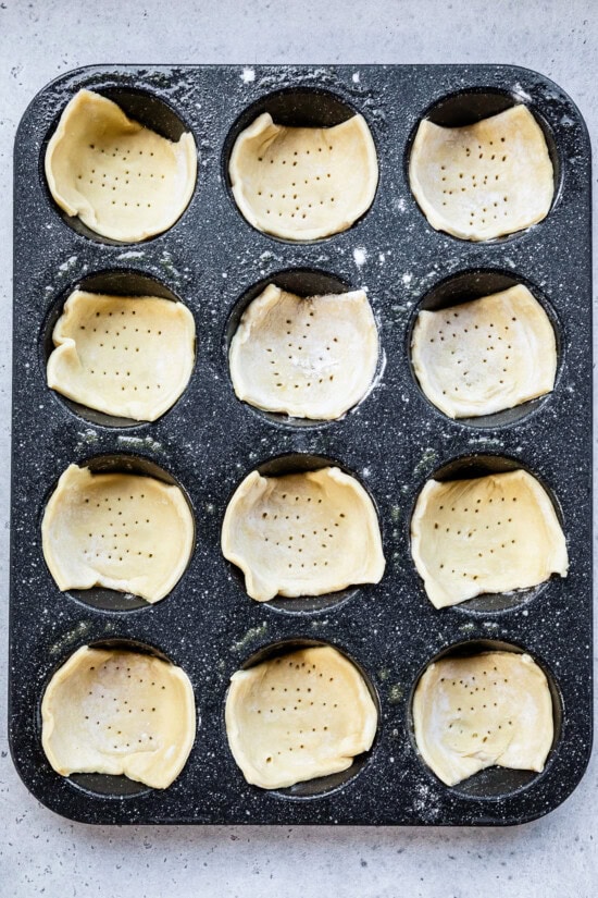 Cut the dough and prick with a fork