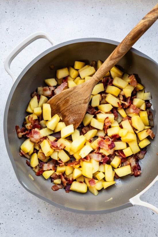 Saute the apples and bacon