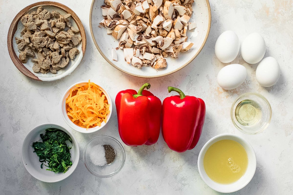 Ingredients for Breakfast Stuffed Peppers