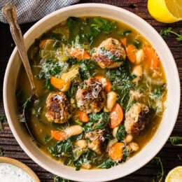 Tuscan White Bean Soup with Meatballs