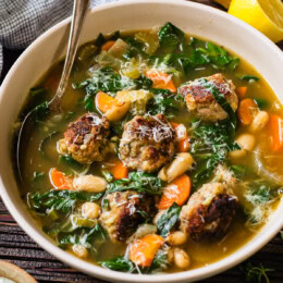 Tuscan White Bean Soup with Meatballs